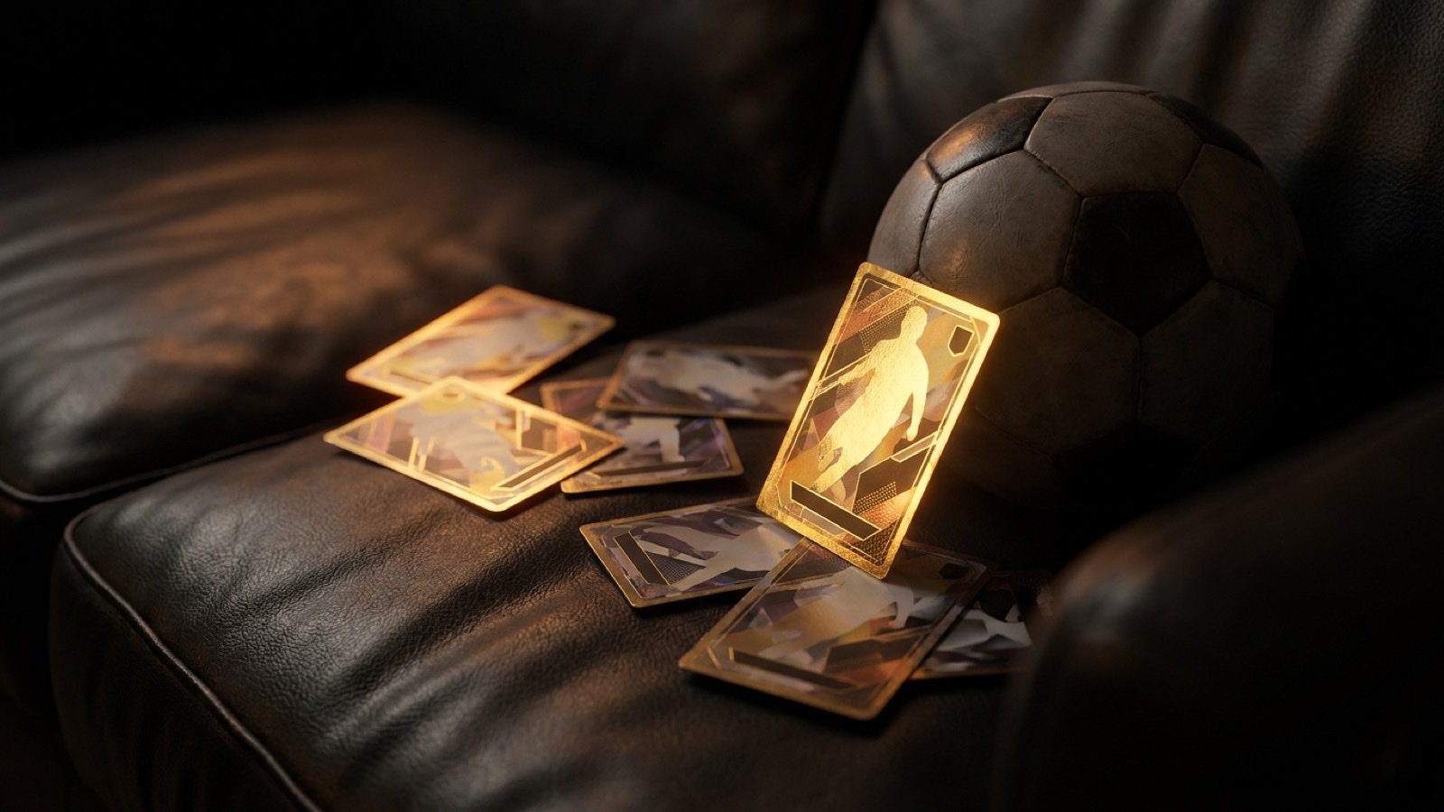 A spread of Match Attax cards in sleeves, including shiny inserts and 100 Club cards, beside a phone checking sold prices