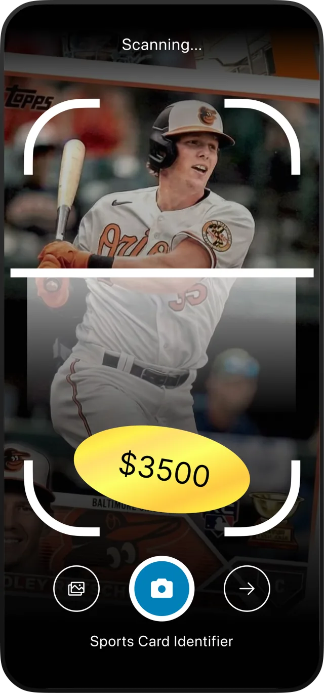 Radar app scanning a Topps baseball card with the camera